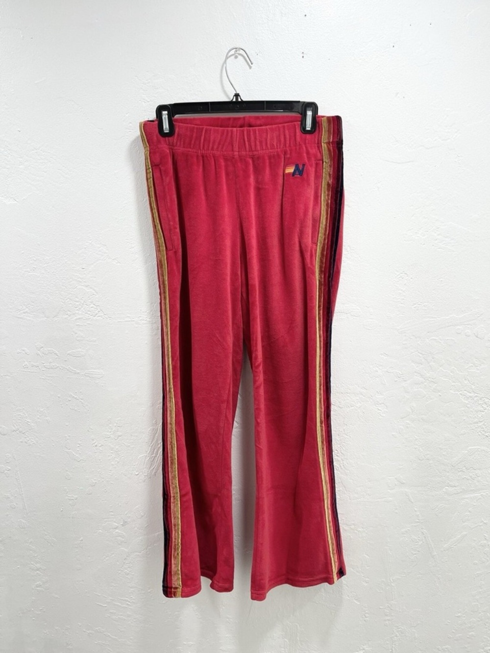 Aviator nation wide leg velour pants